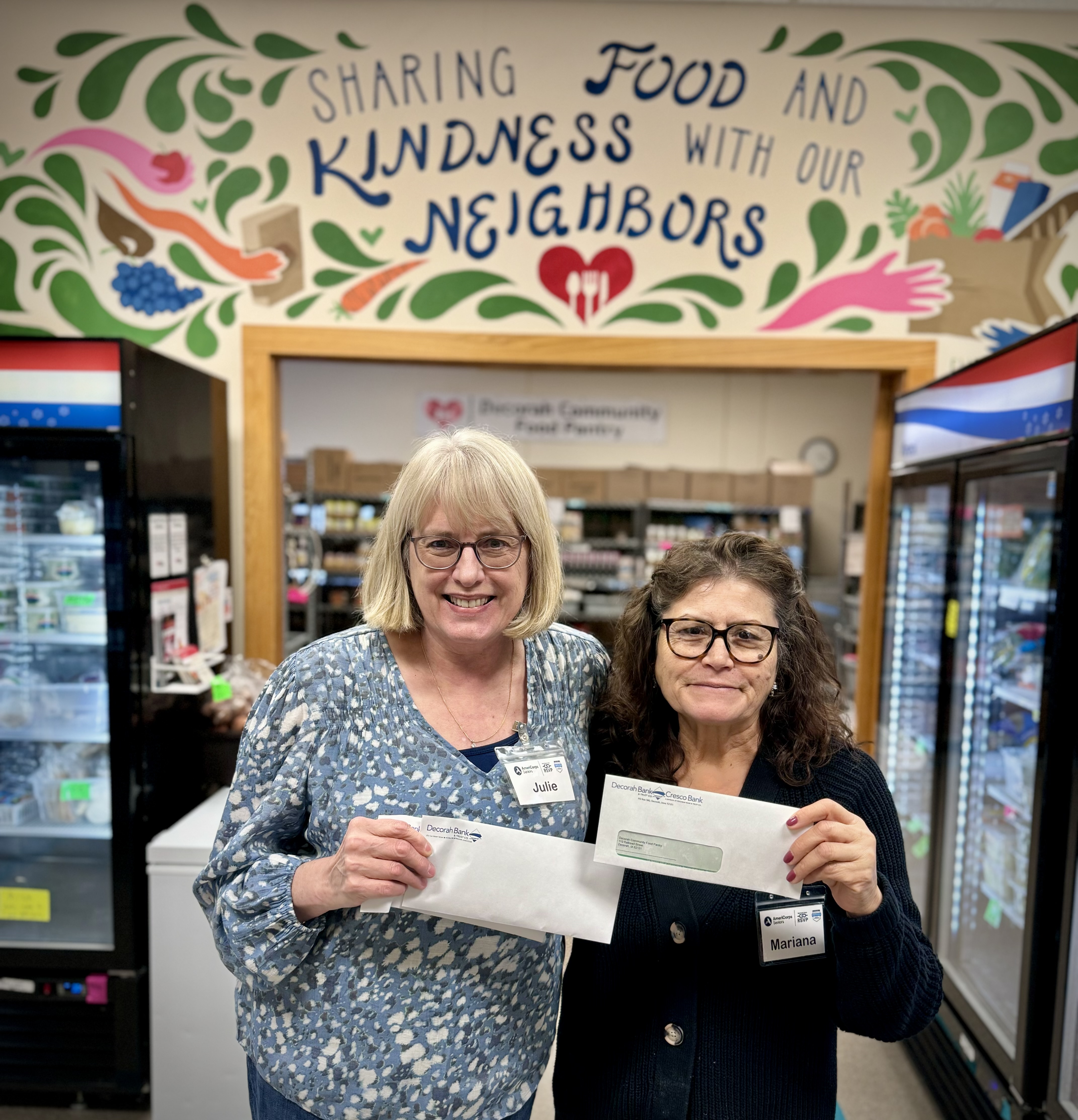 Decorah Community Food Pantry: Julie Vogel and Mariana Juarez